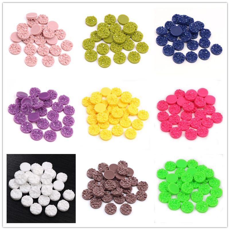 Resin Art Essentials - 40pcs Resin Druzy Cabochons Dome 8/10/12mm
