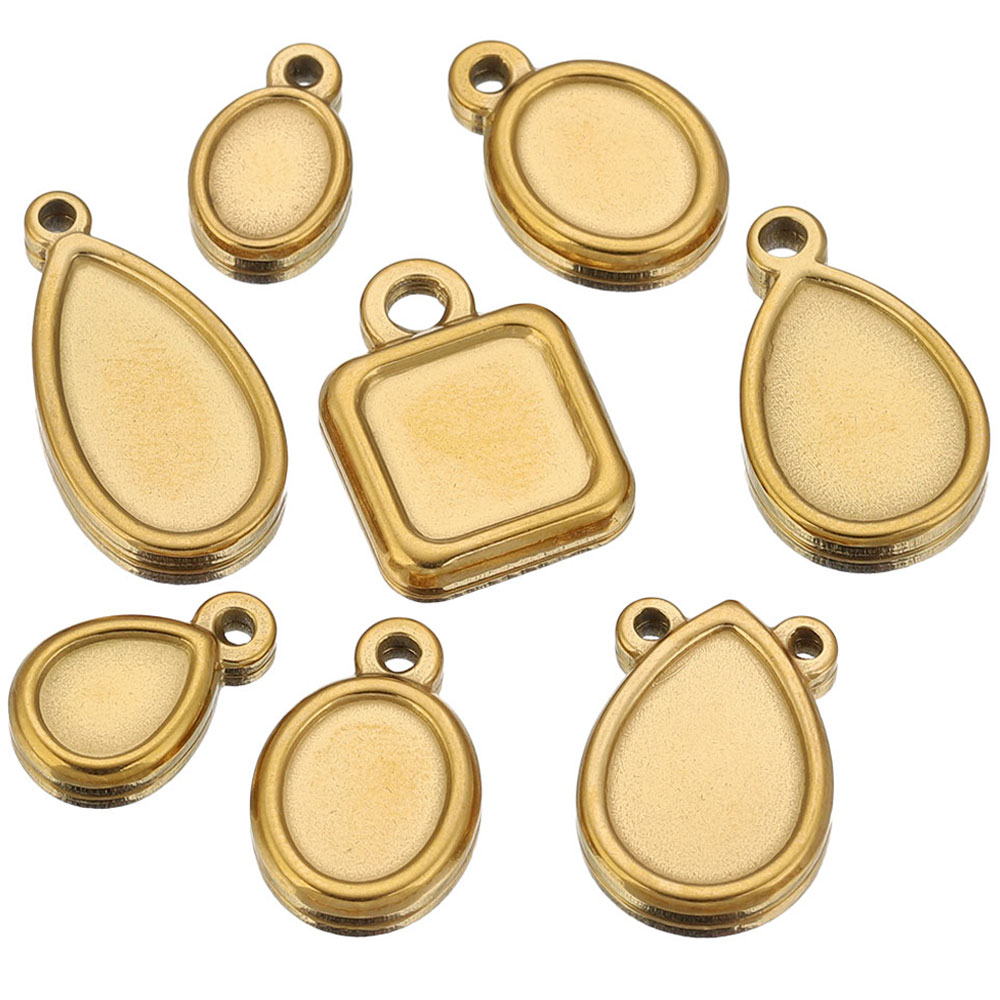 Resin Art Essentials - 5pcs Stainless Steel Square Drop Round