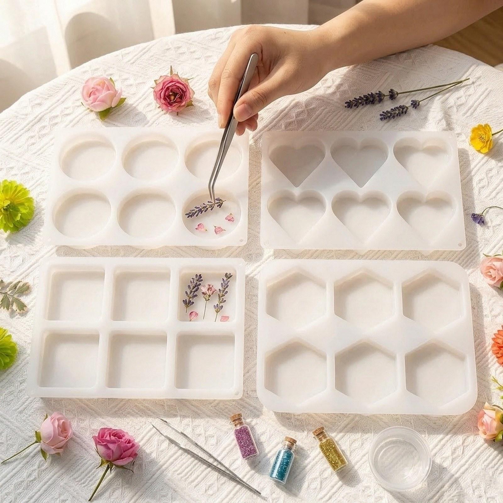Coaster Mold Square - 4Pcs Deep Resin Coaster Molds Gifts