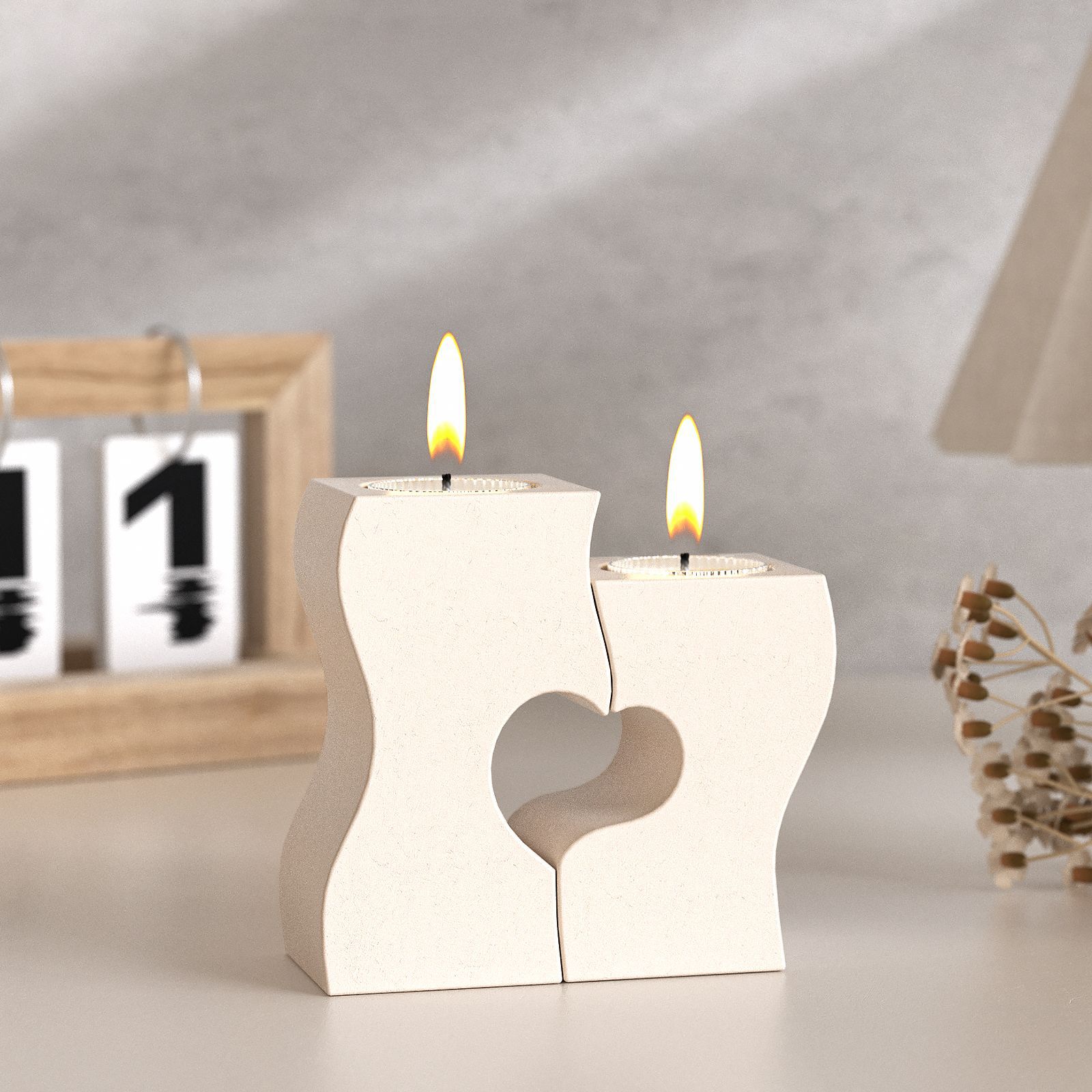 Resin Art Tool Kit - S Heart Candlestick Silicone Molds DIY