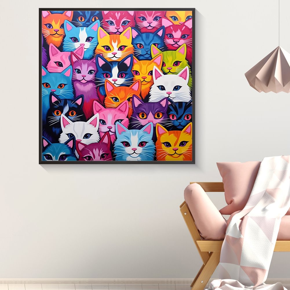 Resin Art Painting - Diamond Painting Family Colorful Baby Cat