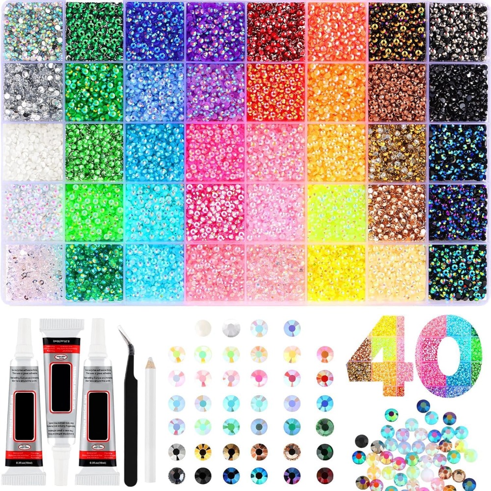 Resin Art Book - 40 Colors Resin Jelly Rhinestones Bedazzling