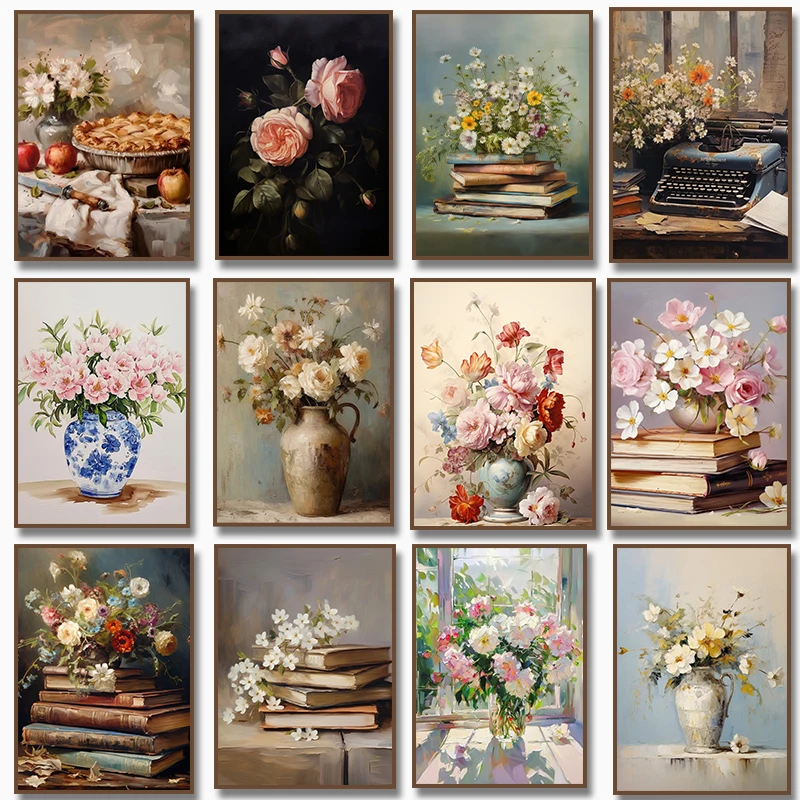 Resin Art Book - Spring Flowers Vase Still Life Diamond