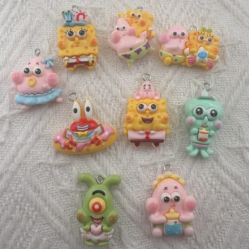 Resin Art Essentials - 10pcs cartoon resin pendant, DIY jewelry