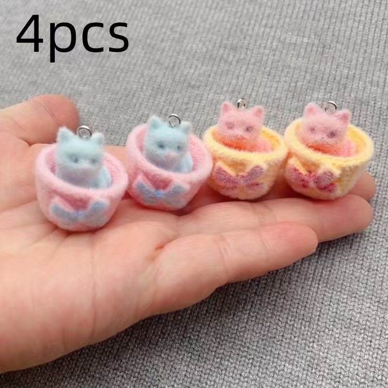4pcs 3D plush resin cat pendan - Resin Art Essentials review and price