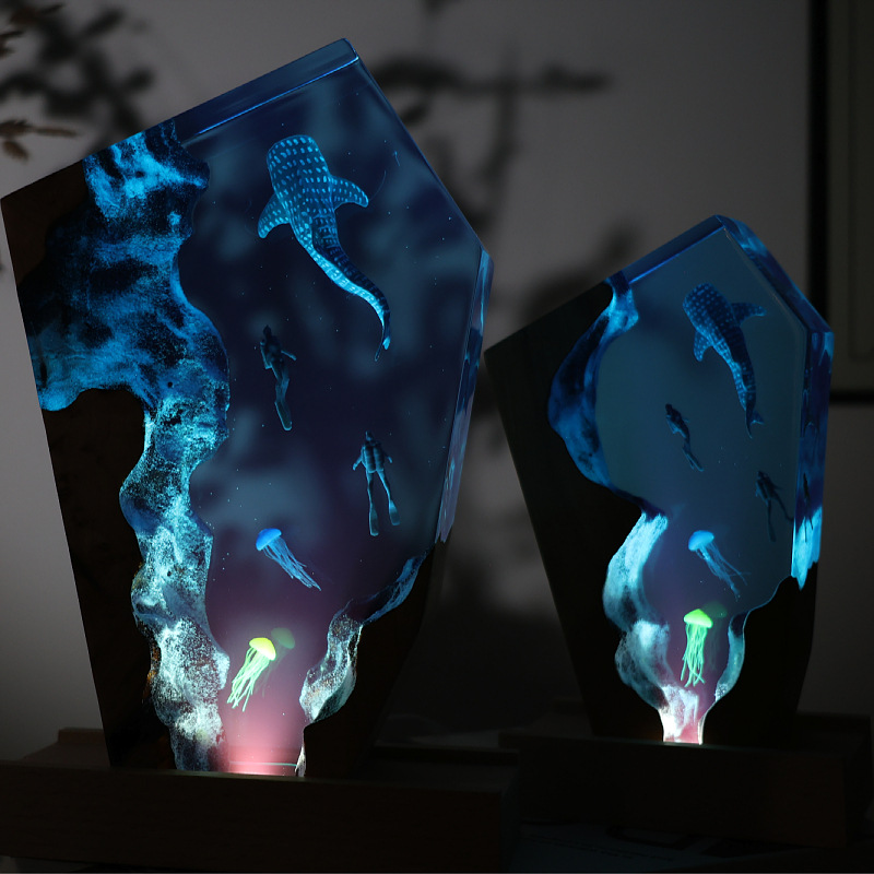 Resin Cave Whale Diver Desktop - Resin Art Anniversary Gift review and price