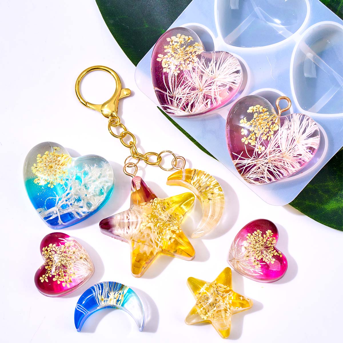 Heart Star Moon Pendant Silico - Resin Art Glue review and price