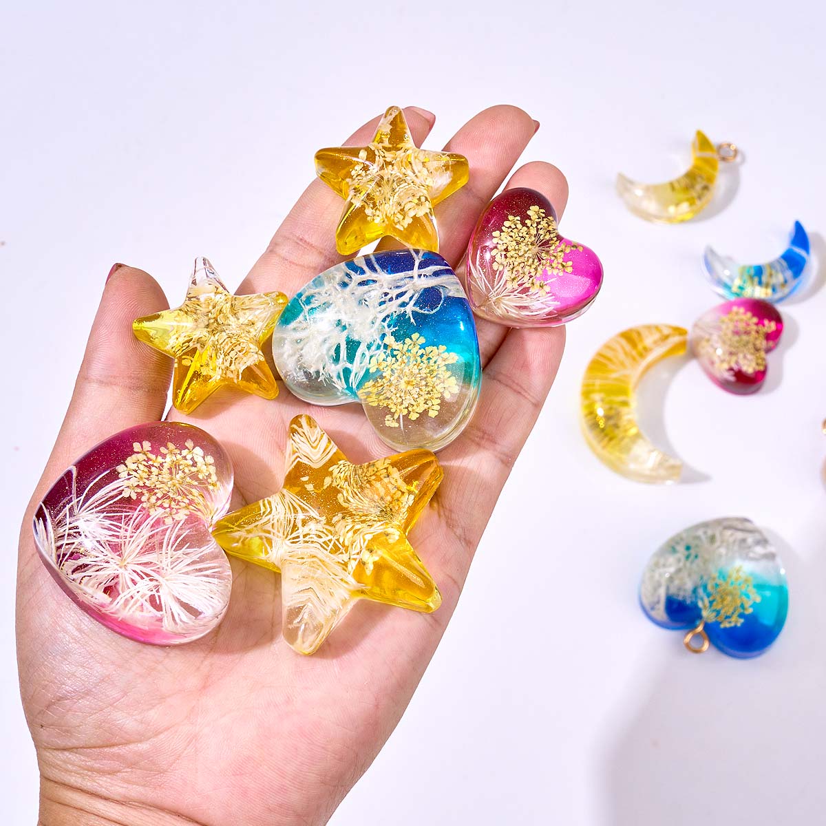 Heart Star Moon Pendant Silico - Resin Art Glue review and price