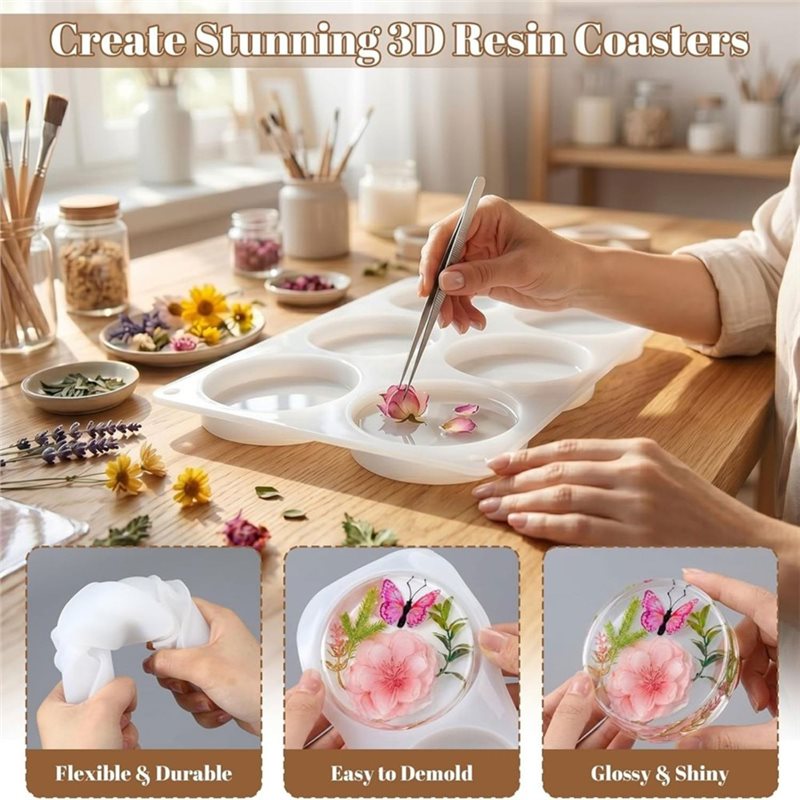 [ABFI!】 Resin Molds For DIY Ep - Coaster Mold Square review and price