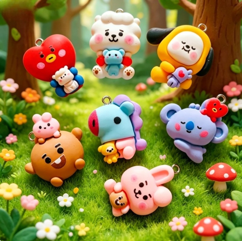 7pcs BT21 Resin Cartoon Charm  - Resin Art Essentials review and price