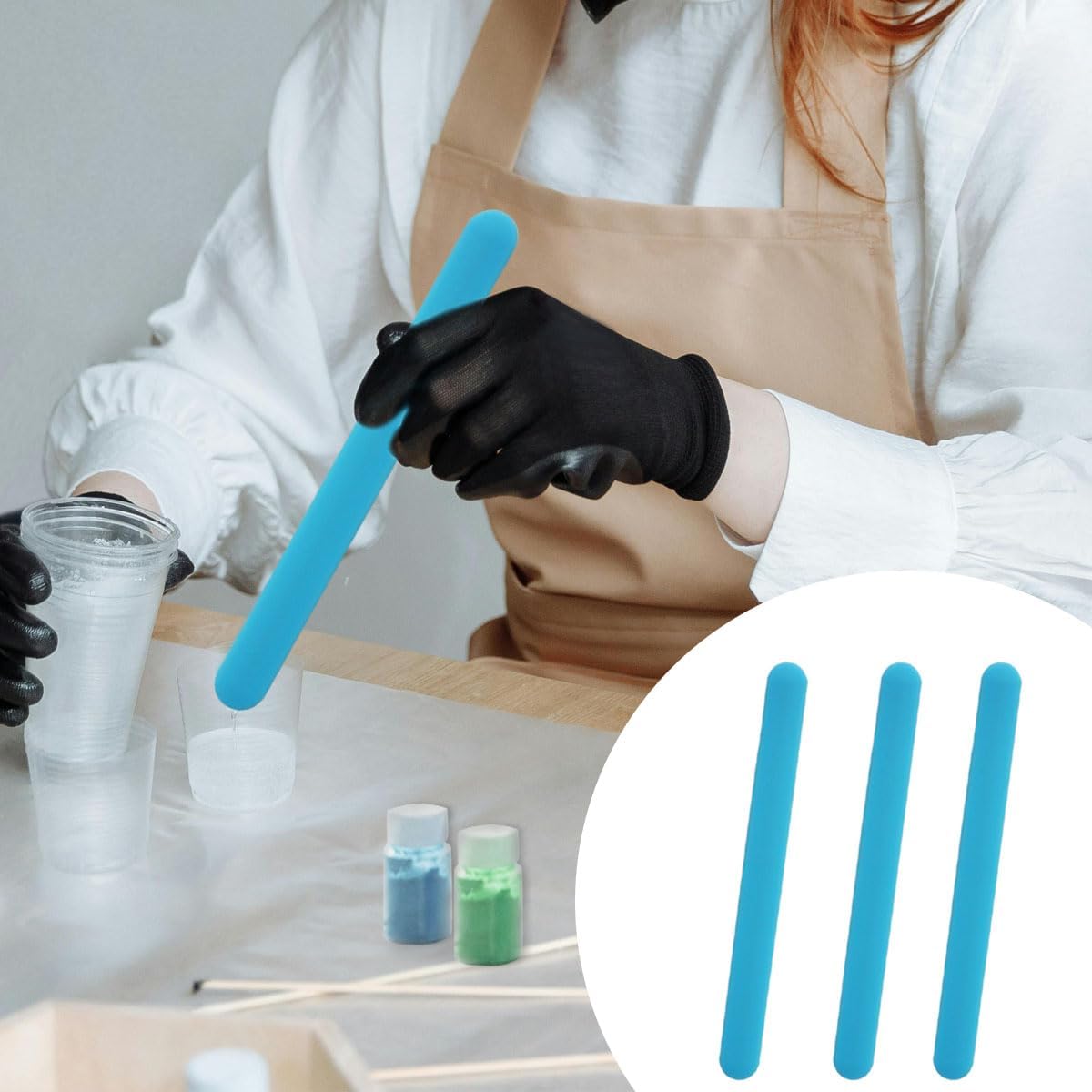 4PCS Silicone Stir Sticks, Reu - Resin Art Tool Kit review and price