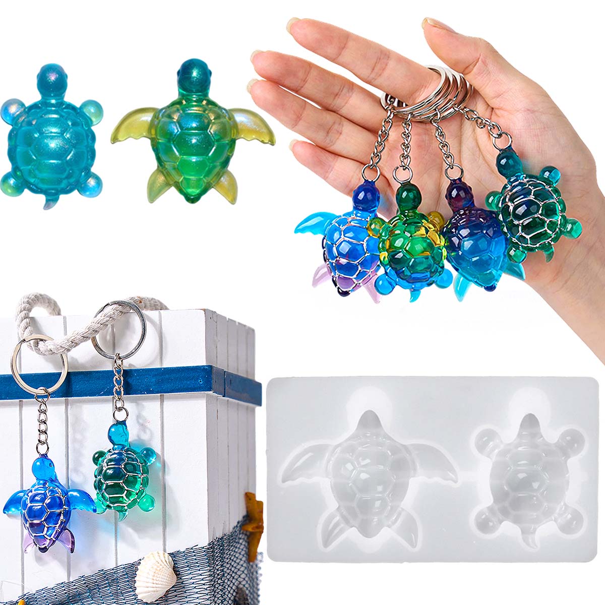 3D Sea Turtle Keychain Silicon - Resin Art Glue review and price